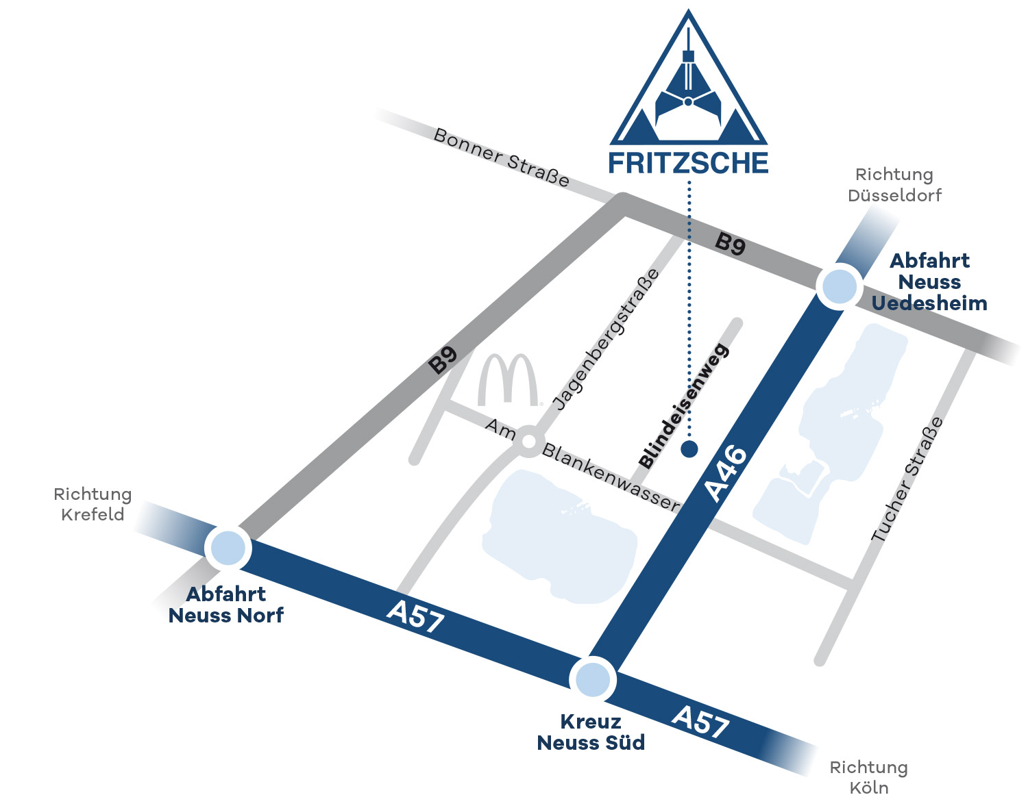 Fritzsche Neuss Anfahrtsskizze