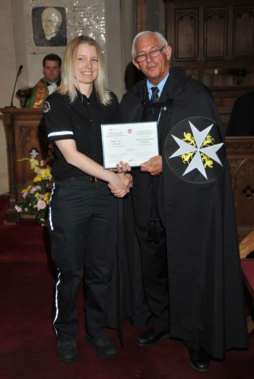 Ivana Drcec, founder of Zero Worx, receiving the Priory Vote of Thanks from the Honourable Frank Fagan