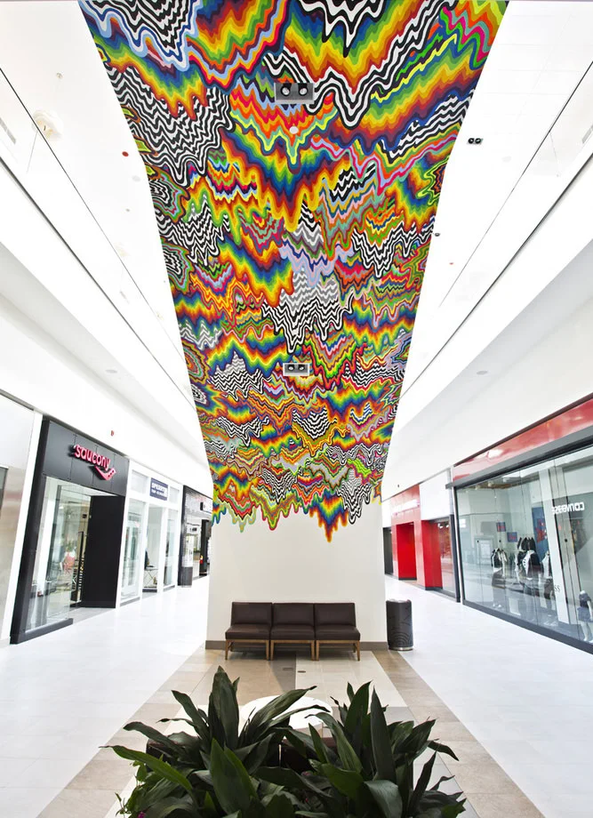   Drippy  (installation inside the Fashion Outlets of Chicago), 2013, latex paint, approx. 25 x 25 ft 