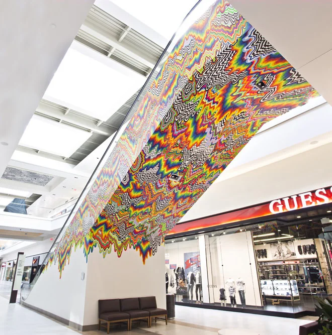   Drippy  (installation inside the Fashion Outlets of Chicago), 2013, latex paint, approx. 25 x 25 ft 