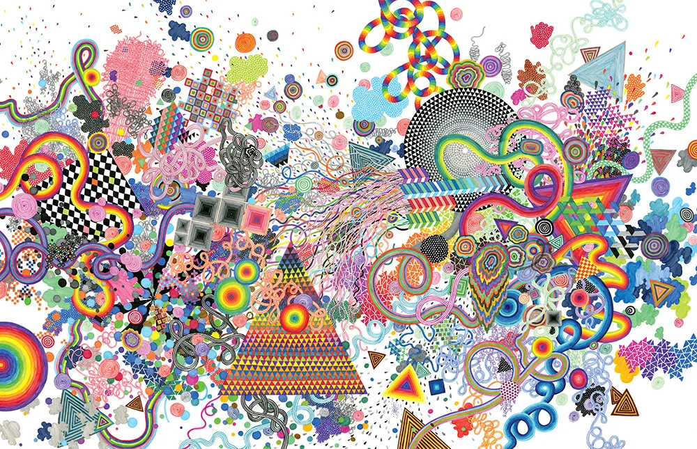  Explosive Expansion, 2009, felt-tip pen on paper, 26 x 40 in. 