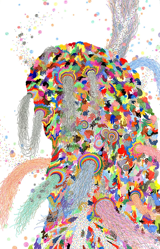  Dark Matter, 2009, felt-tip pen on paper, 40 x 26 in. 