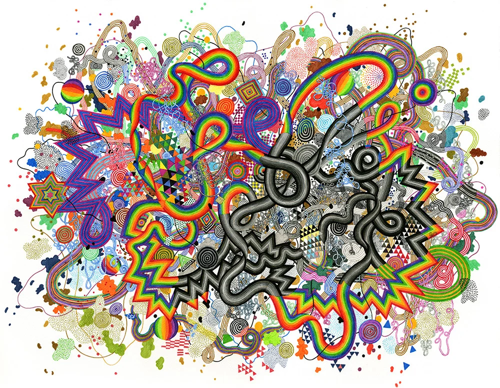  Cosmic Strings, 2011, felt-tip pen on paper, 20 x 26 in. 