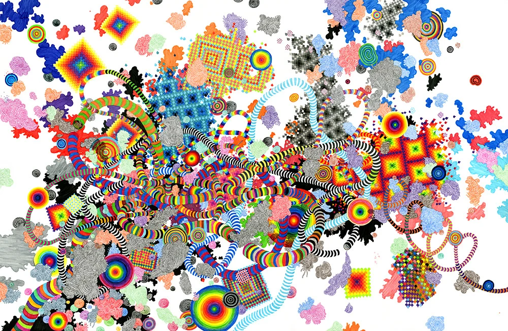  The Beginning of the End, 2009, felt-tip pen on paper, 26 x 40 in. 