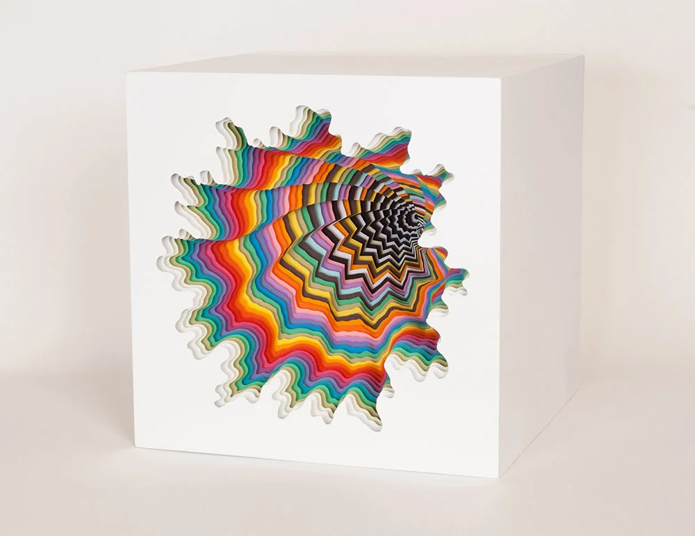  Box 1, 2014, acid-free paper, foamboard, glue, MDF, paint, 10 x 10 x 10.25 in. 