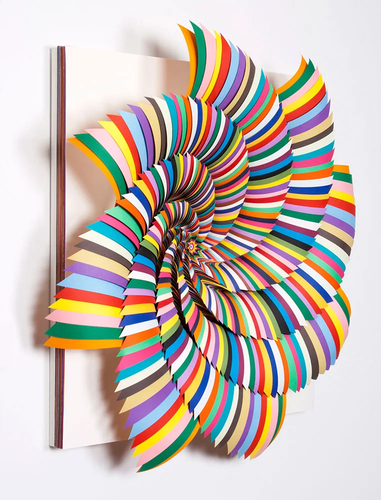  Multitude, 2014, acid-free paper, glue, paint, MDF, 20 x 20 x 4 in. 