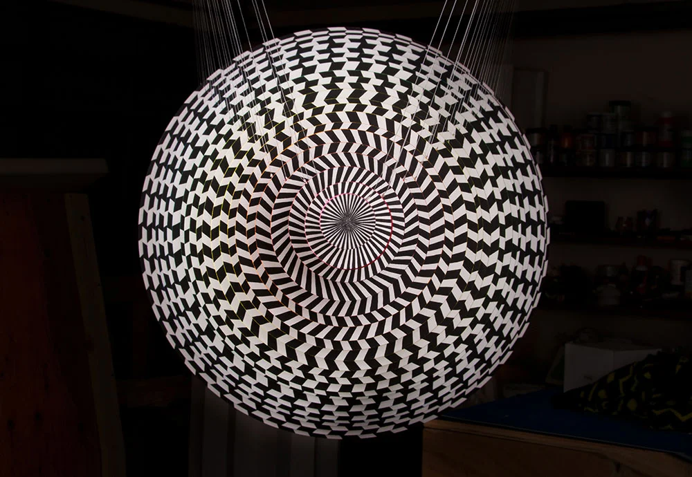  Dimension (back), 2013, PVC, acrylic paint, UV varnish, monofilament, 25 x 25 x 50 in. 