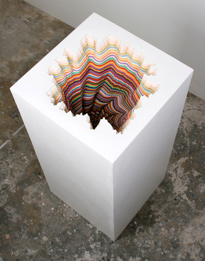   Pedestal, 2011, hand-cut acid-free paper, wood, foamcore,&nbsp;  40 x 18 x 18 in. 