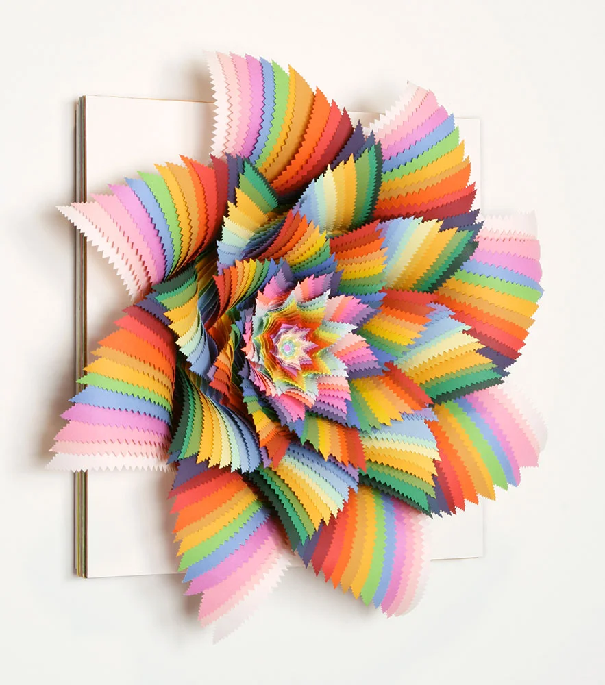    Zigzag  , 2011, archival paper on wood, 12 x 12 x 4 in. 