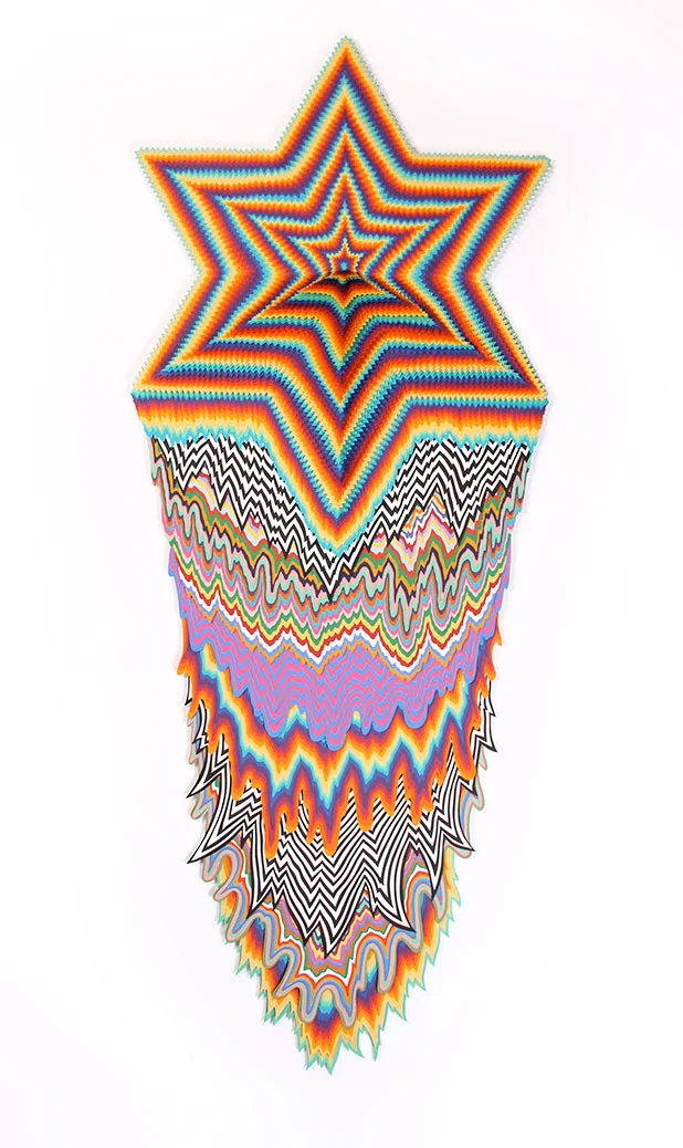  Power of Being, 2011, acid-free colored paper on wood, 64 x 25 x 5 in. 