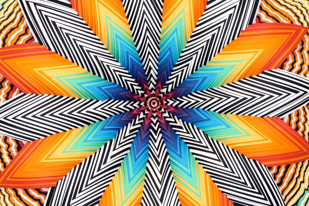  Counter Cosmo (detail), 2011, hand-cut paper, wood, 30 x 30 x 5 in. 