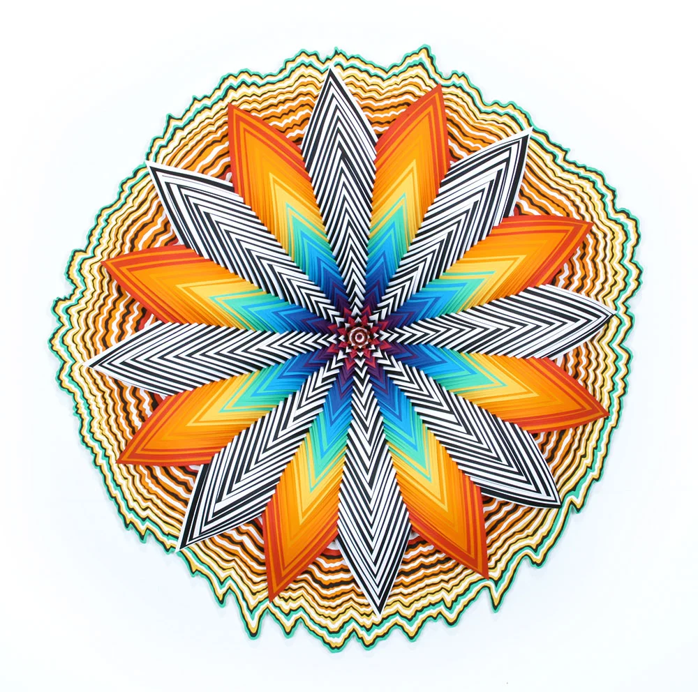  Counter Cosmo (side), 2011, hand-cut paper, wood, 30 x 30 x 5 in. 