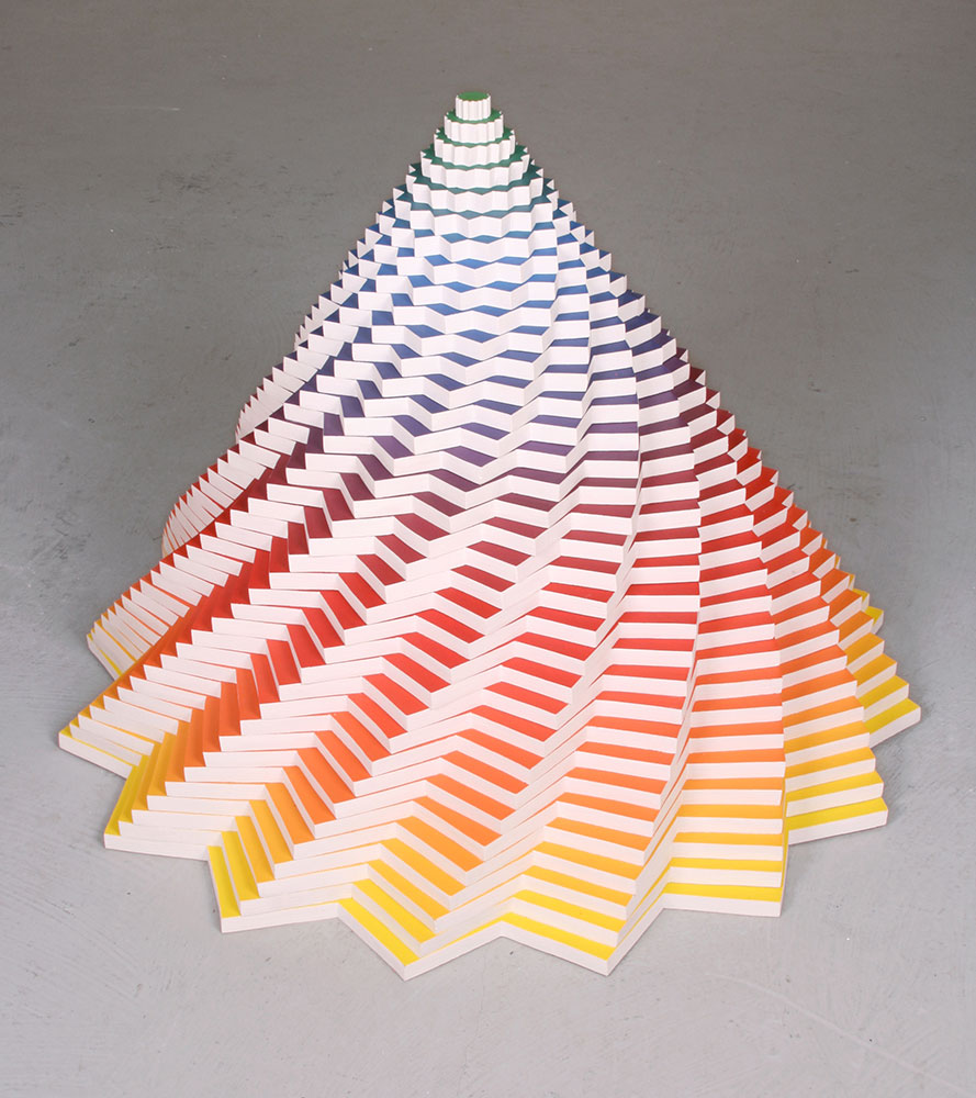    Tri     Angular   (side view), 2010,  acrylic   paint   on   wood ,  35   x   35   x   25  in.  