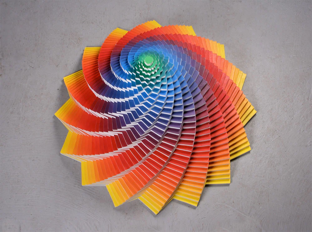     Tri     Angular   (top view), 2010,  acrylic   paint   on   wood ,  35   x   35   x   25  in.  