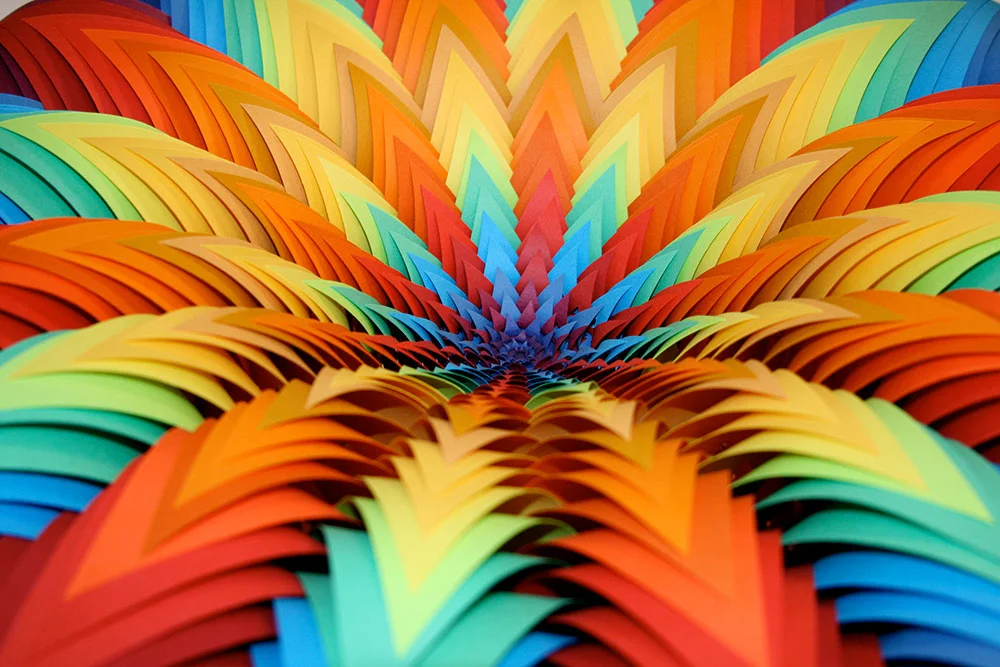  Over and Out (detail), 2008, acid-free paper on wood backing, glue, 19 x 19 x 5 in. 