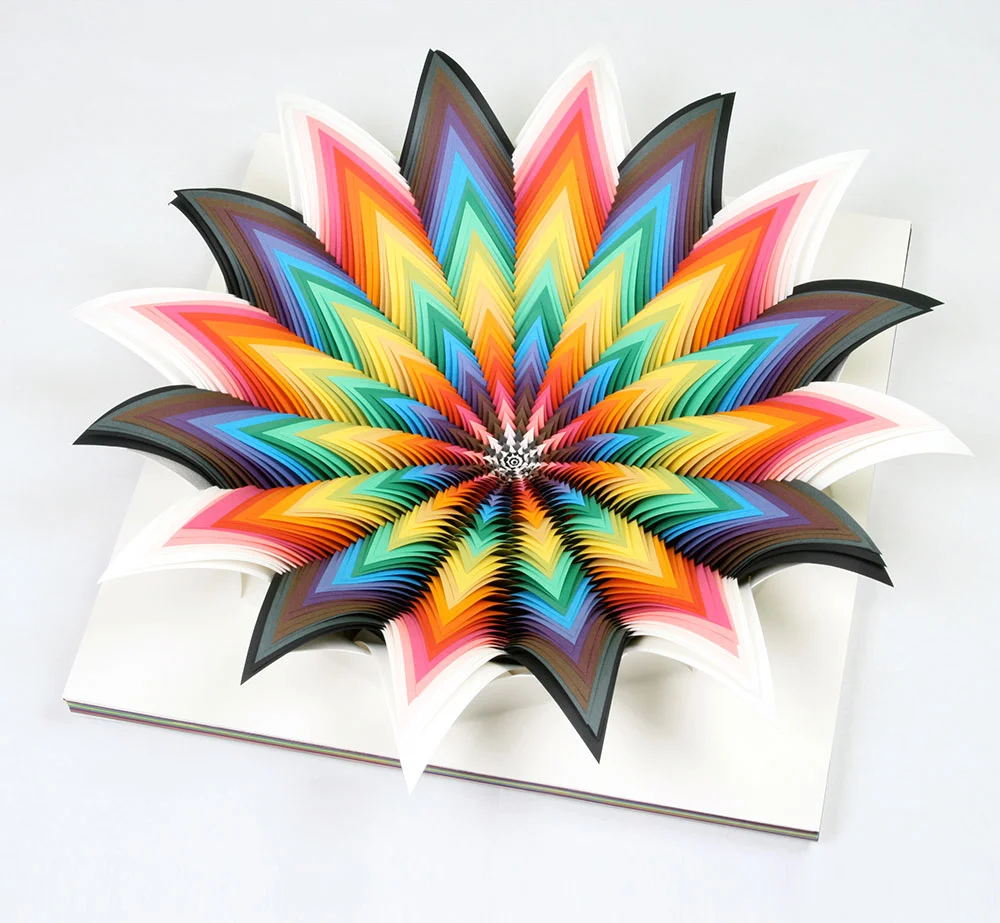  Spectral Zenith, 2008, acid-free hand-cut paper on wood backing, glue, 20 x 20 x 5 in. 