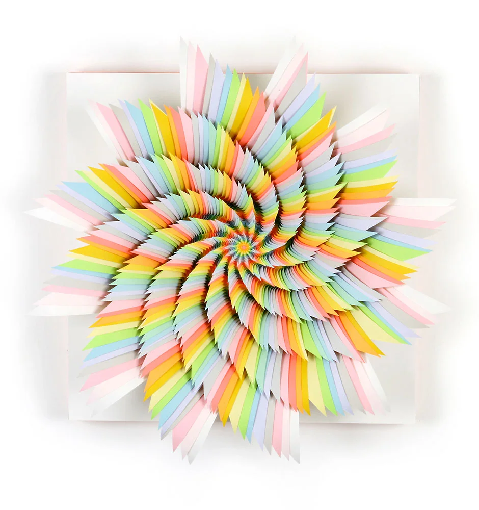   Speed   of   Light , 2008, card stock paper, artboard, glue, 12 x 12 x 4 in. 