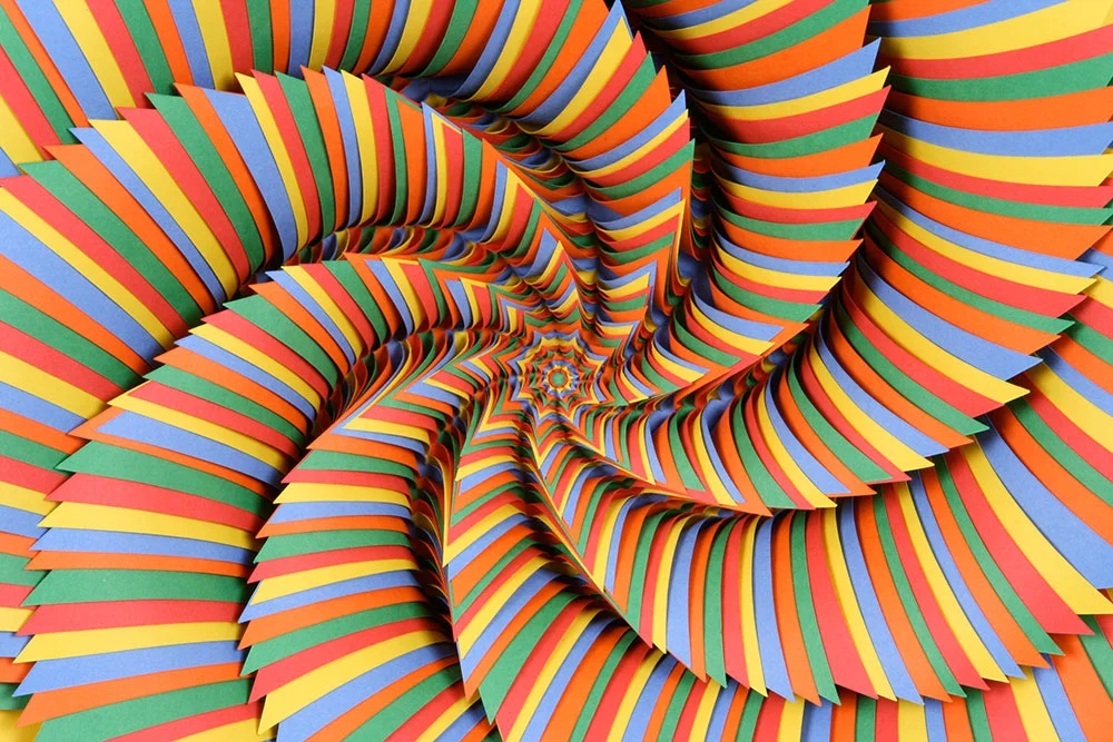    Axiom   (detail), 2008, acid-free card stock paper, 12 x 12 x 4 in. 