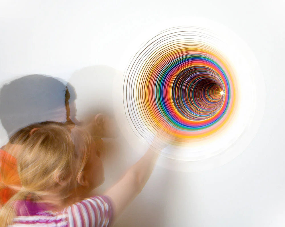  Piece of an Infinite Whole (installation in a wall), 2007, acid-free hand-cut paper, 2 x 2 x 4 ft 