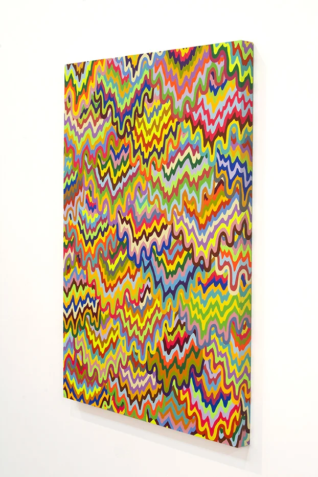  Painting- Random, 2016, UV varnish &amp; acrylic paint on wood, 36 X 24 X 2 in 