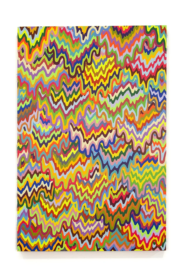  Painting- Random, 2016, UV varnish &amp; acrylic paint on wood, 36 X 24 X 2 in 