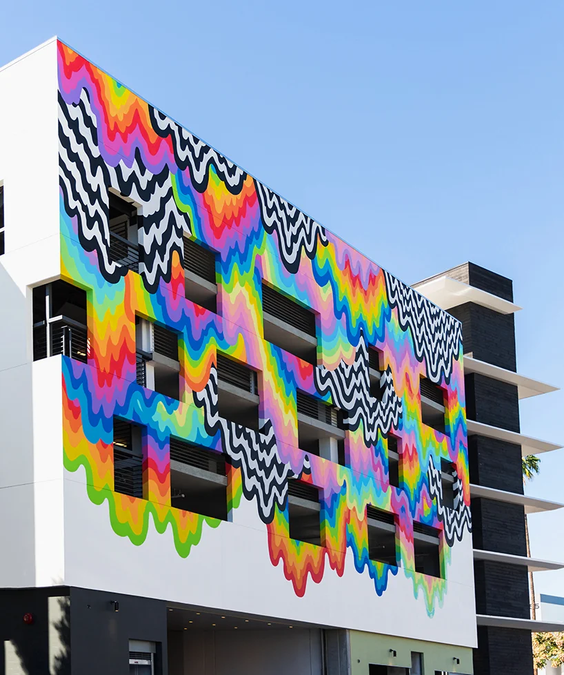   Technicolor Ooze  (mural at the Platform, Culver City, CA), 2015, latex paint, 45 x 65 ft 