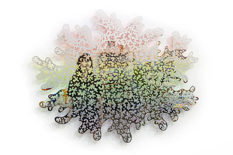  Rainbow Mirror, 2016, mirrored plexiglass and acrylic paint, 60 x 41 x 1 in. 