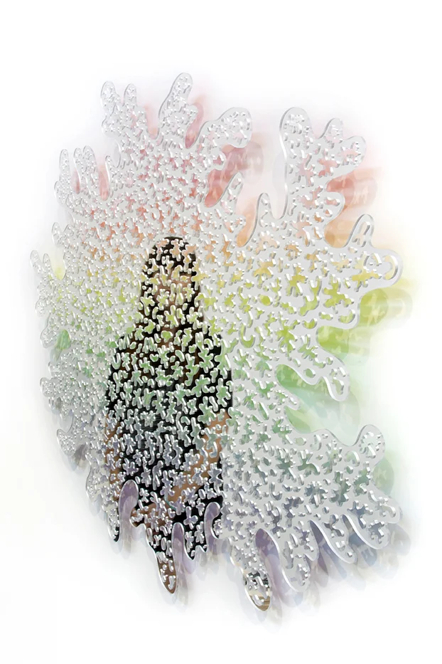  Rainbow Mirror, 2016, mirrored plexiglass and acrylic paint, 60 x 41 x 1 in. 