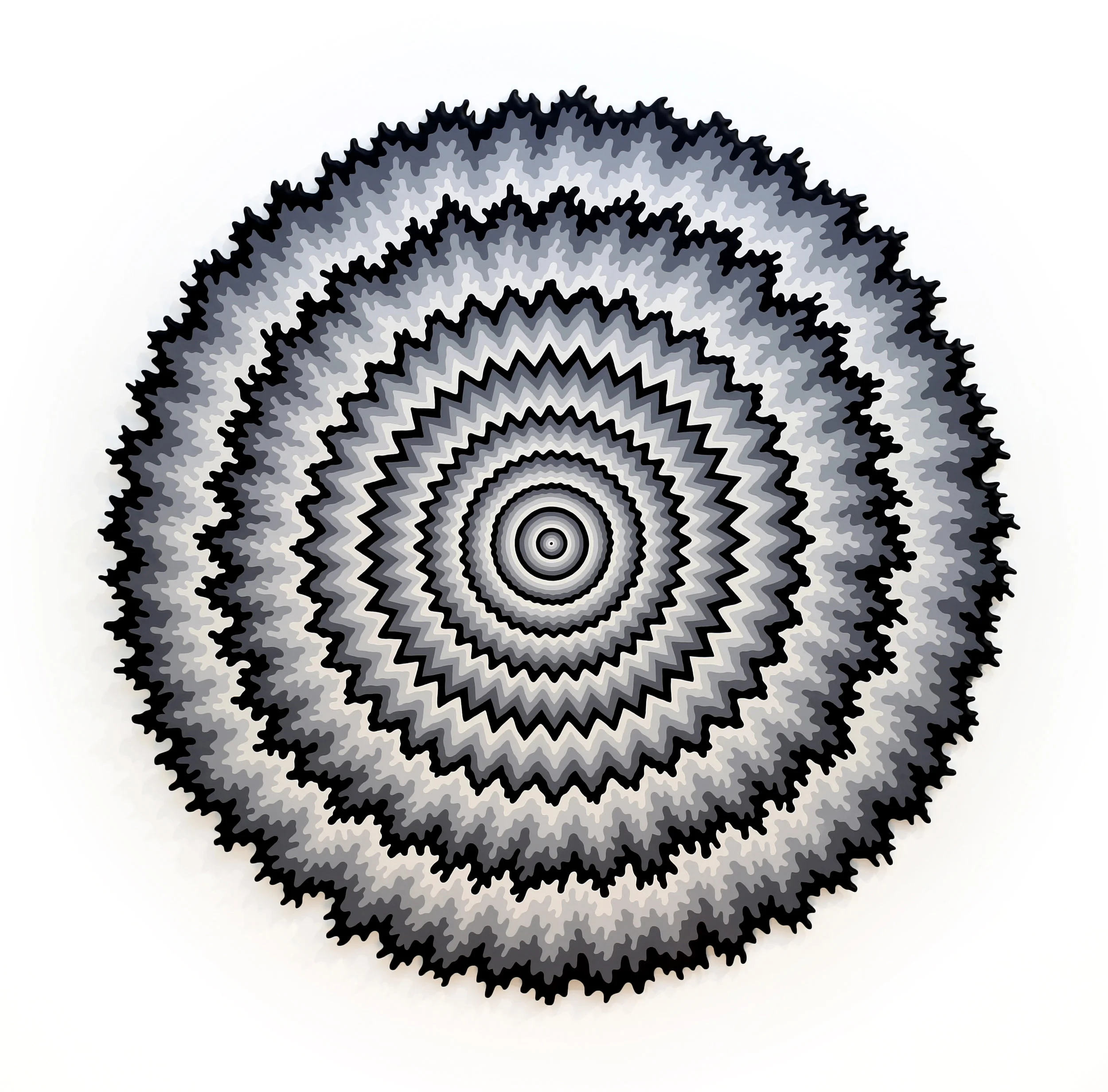  Mono Chrome, 2017, acrylic on wood, 46 x 46 x 1 in 