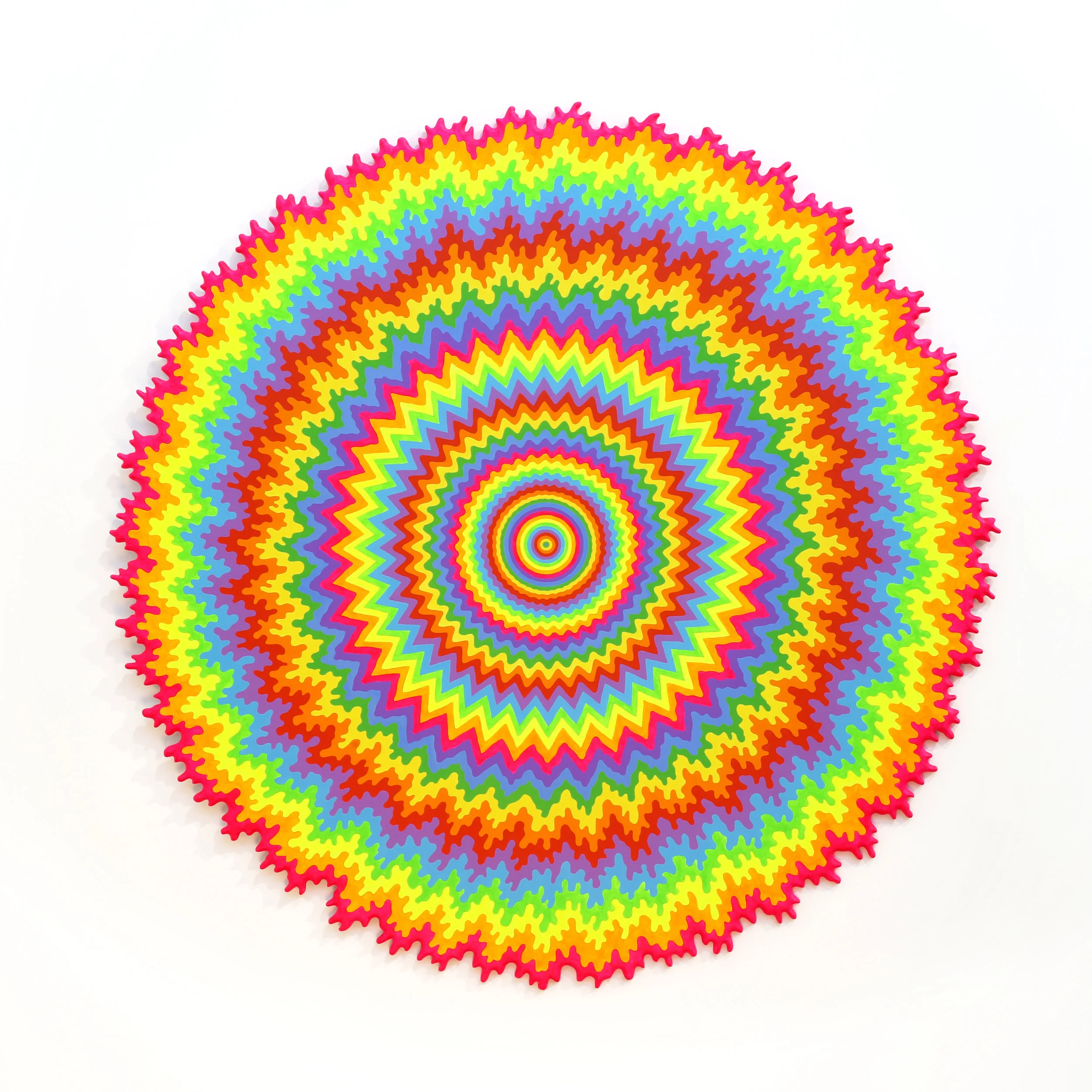  Prisma Chrome, 2017, acrylic on wood, 46 x 46 x 1 in 