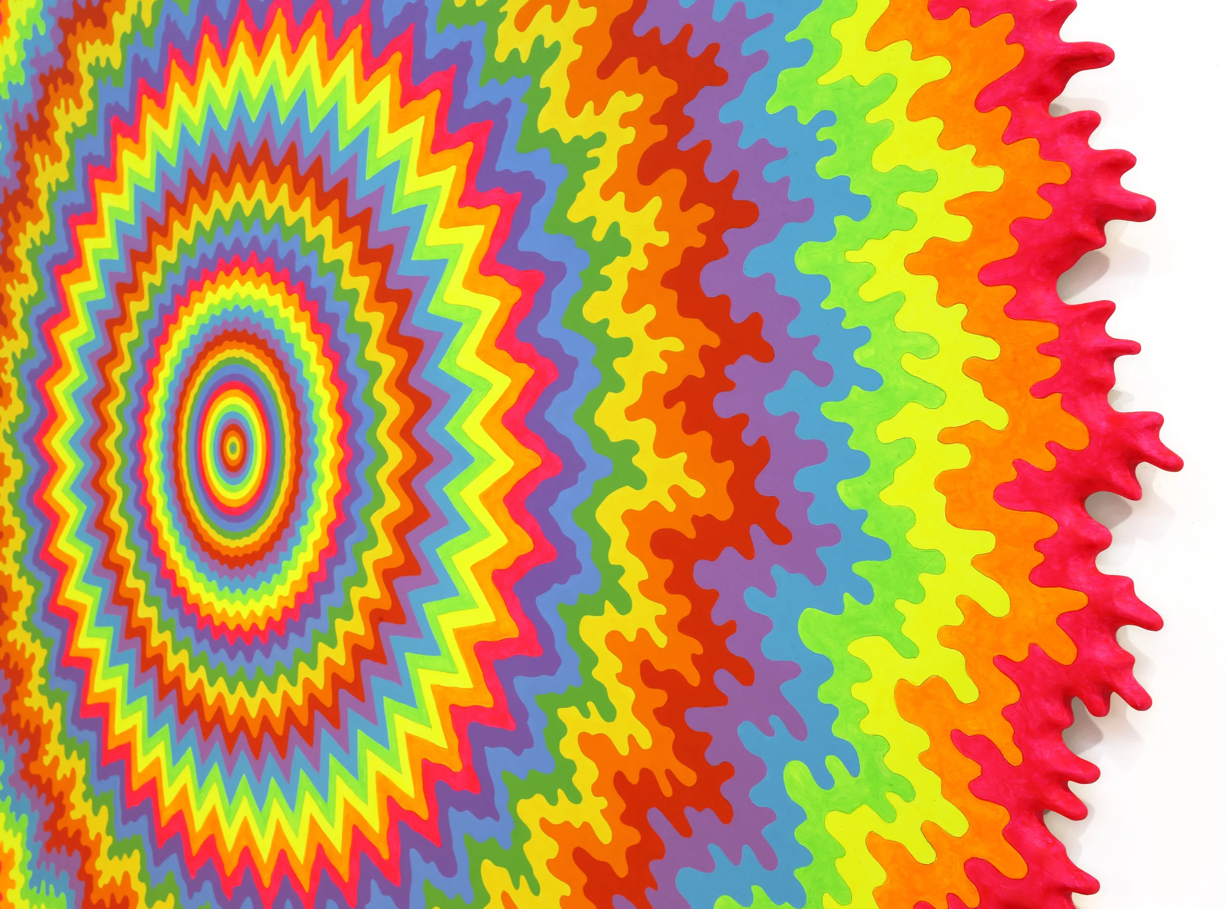  Prisma Chrome, 2017, acrylic on wood, 46 x 46 x 1 in 