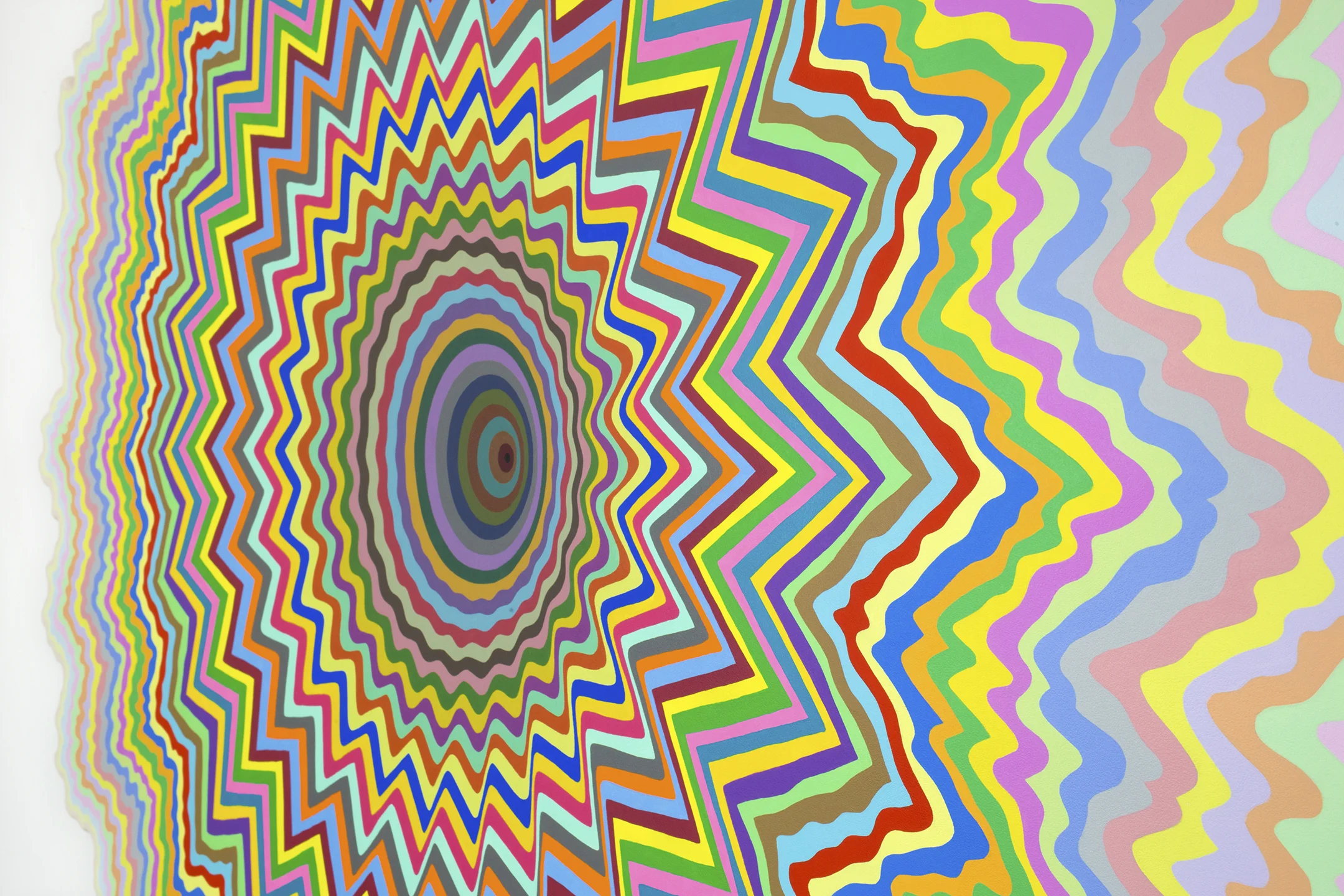  Ethereal Vortex, 2019, acrylic on wood with Lightform projection, 60 x 60 x 0.5 in. 