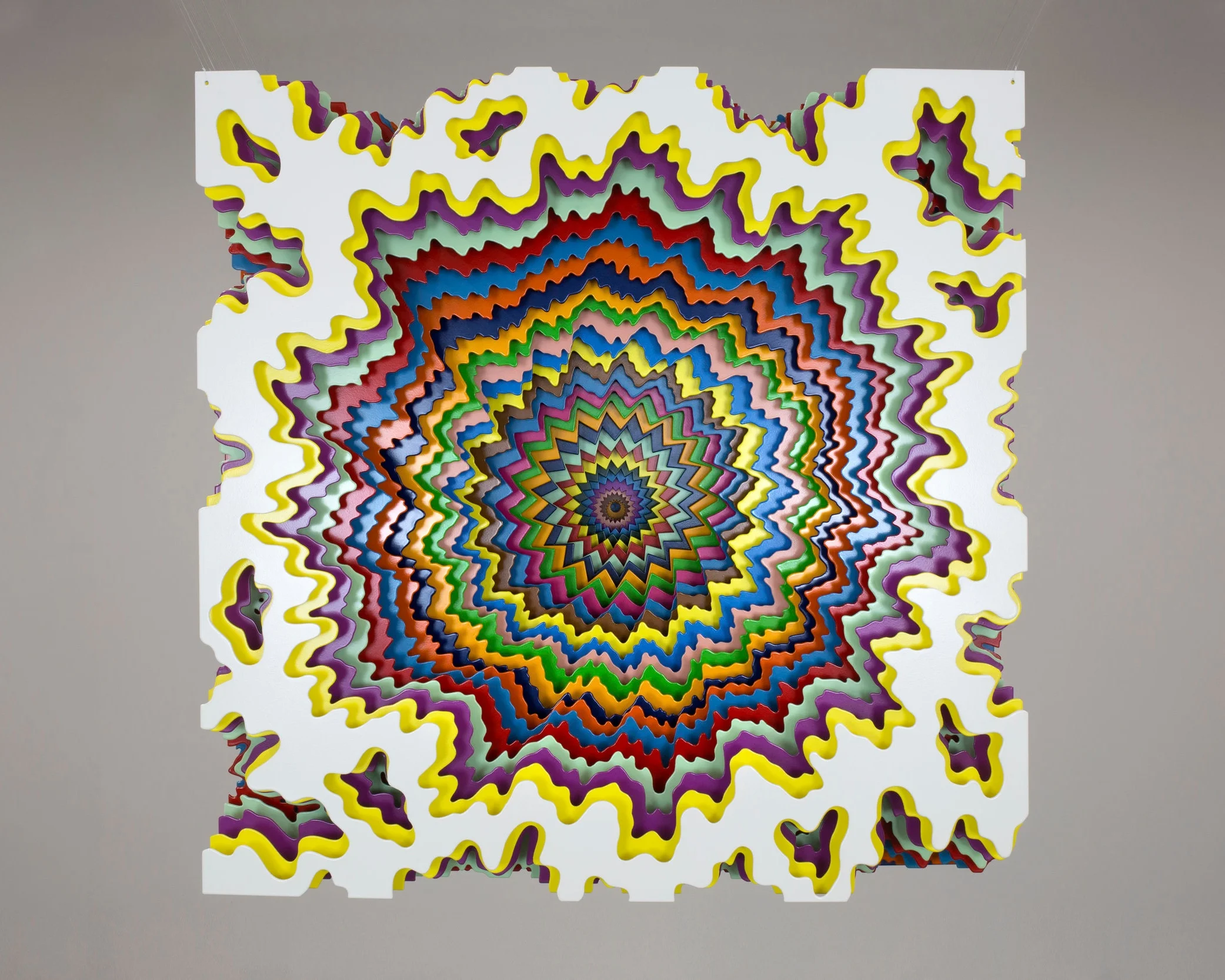  30 Cubed, 2019, powder coated aluminum and monofilament, 30 x 30 x 30 in. 