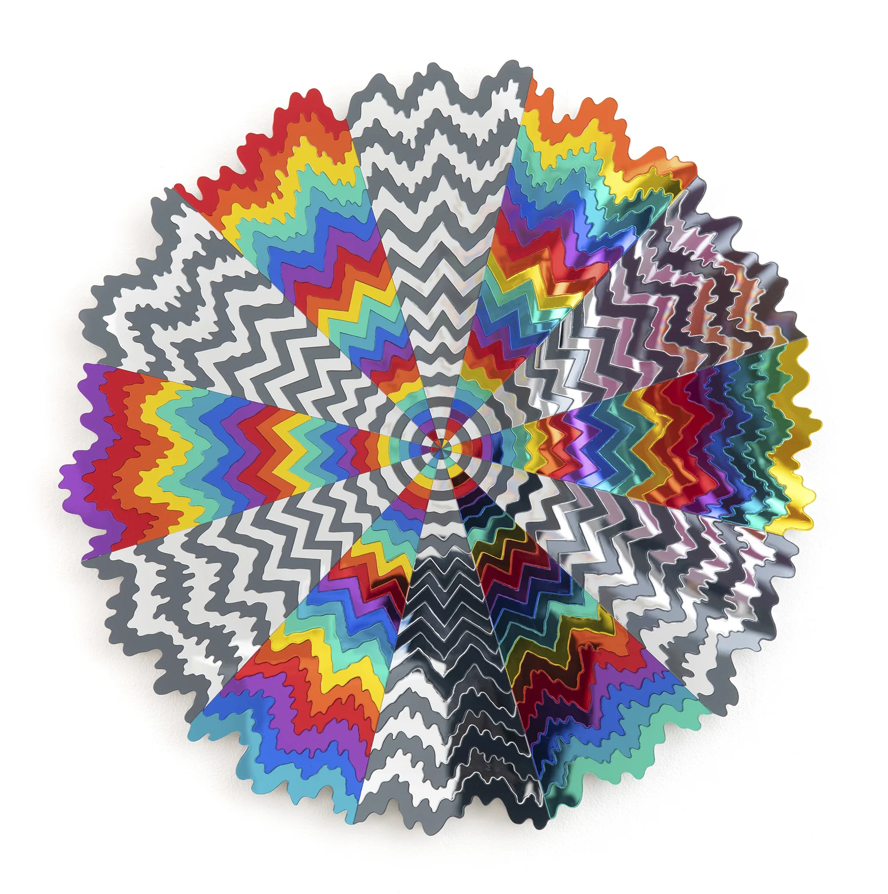  Spirit Molecule #1, 2019, laser cut mirrored acrylic on wood, 24 x 24 x .75 in. 