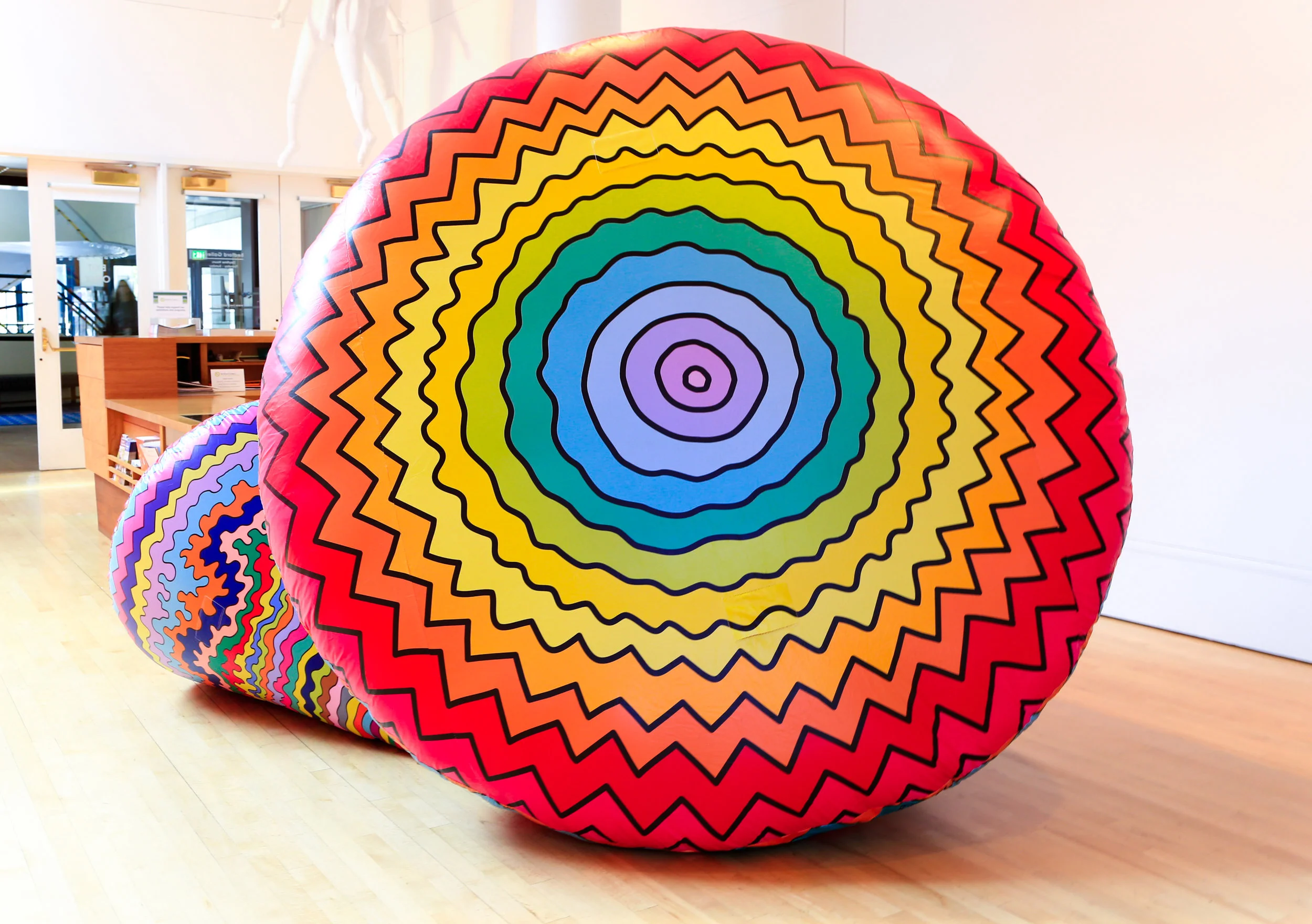 Inflatable Cone #1 (larger cone), 2019, inflated nylon, 84 x 78x 108 in.