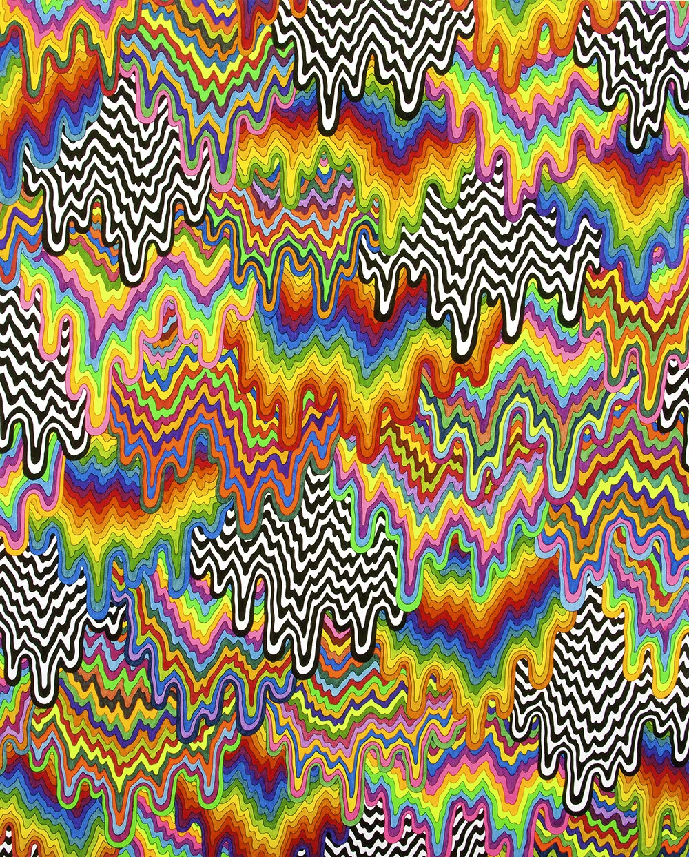  Drip Cascade, 2015, felt-tip pen on paper, 30 x 24 in. 