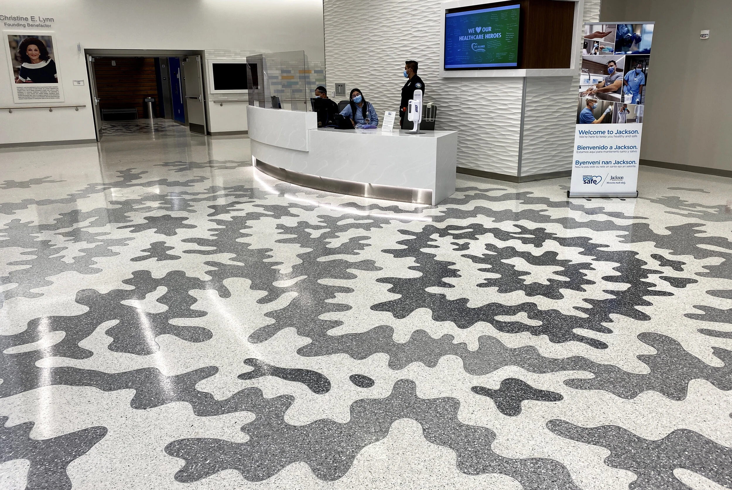   Cosmic Growth  (installation in Miami), 2020, four-color integrated Terrazzo flooring, approx. 15,000 sq ft   