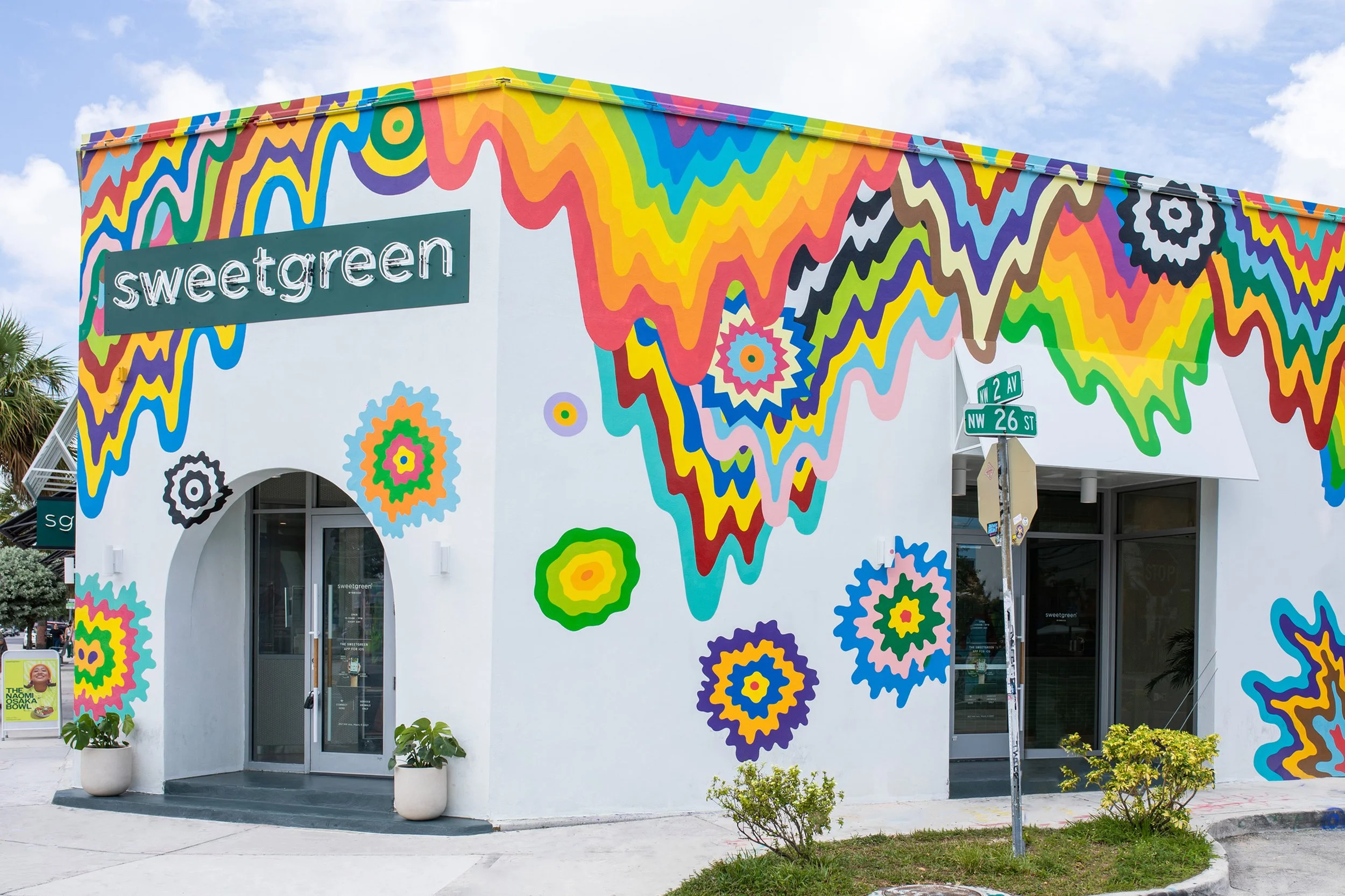   Drip  (mural in Miami, FL), 2021, latex paint, approx. 75 x 18 ft 