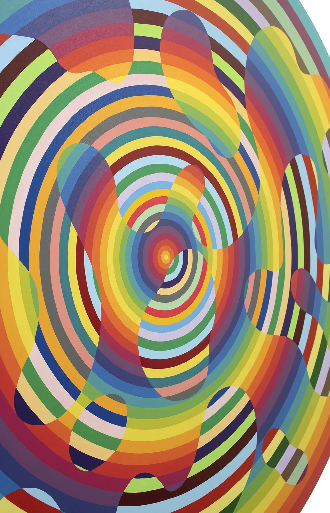  Circular Refraction, 2021, acrylic on aluminum, 50 x 50 x 0.25 in. 