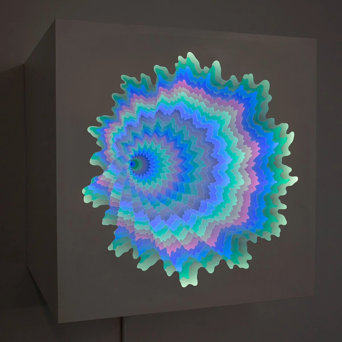  Light Box #1, 2021, powder coated aluminum, LEDs, custom circuit boards, acrylic, 24 x 24 x 24 in. 