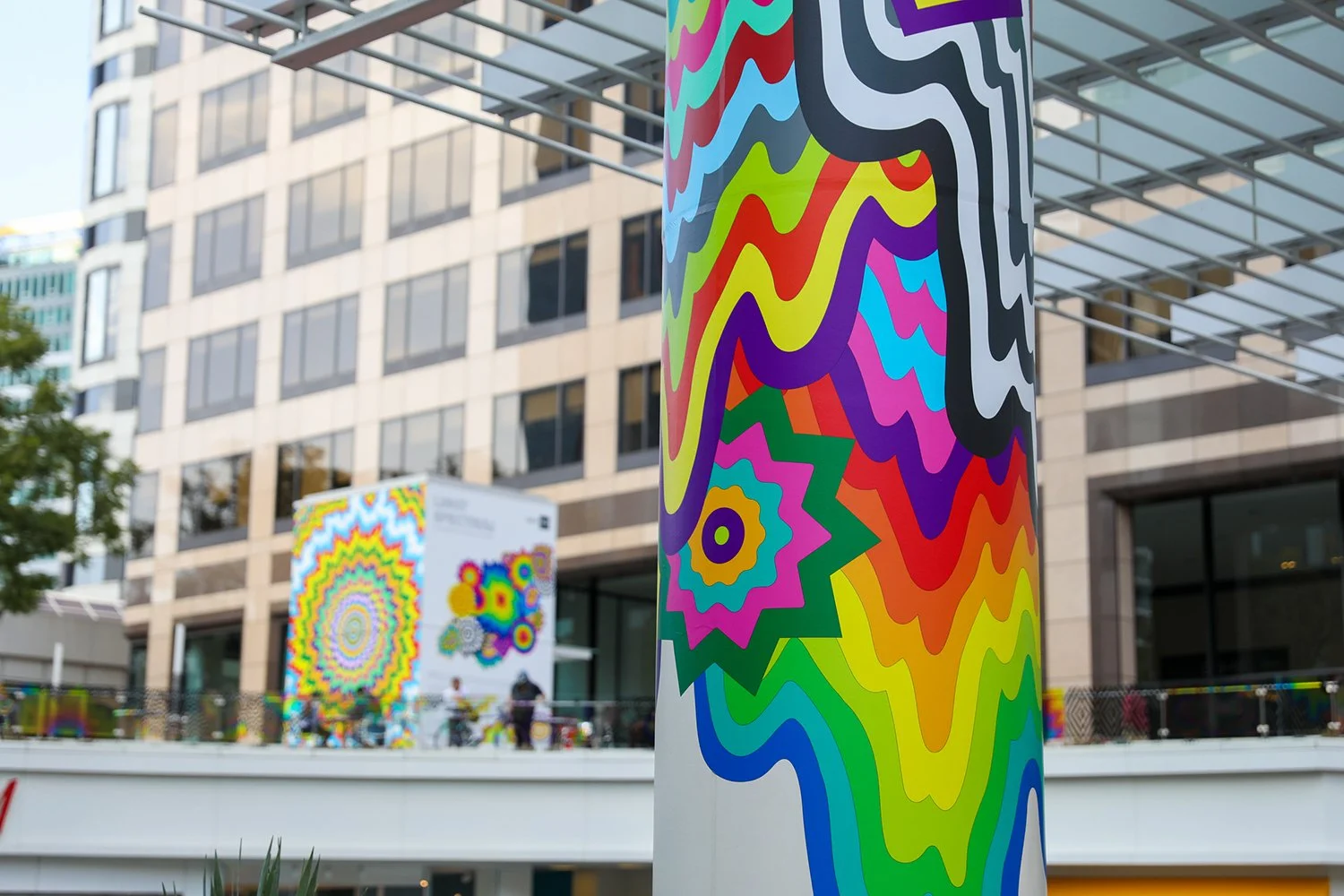   Light Spectrum  (installation in Downtown Los Angeles, CA), 2020, transparent &amp; opaque vinyl, dimensions variable 