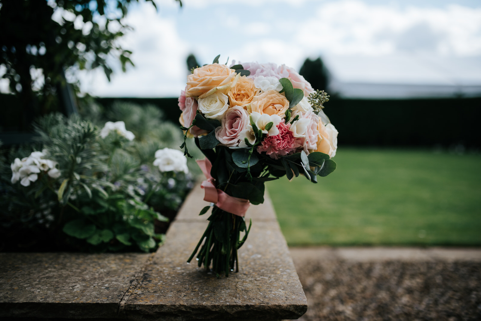 Bridal bouquet with beautiful roses