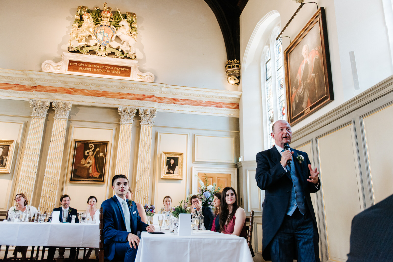 father of the bride delivers heartfelt speech at jesus college d