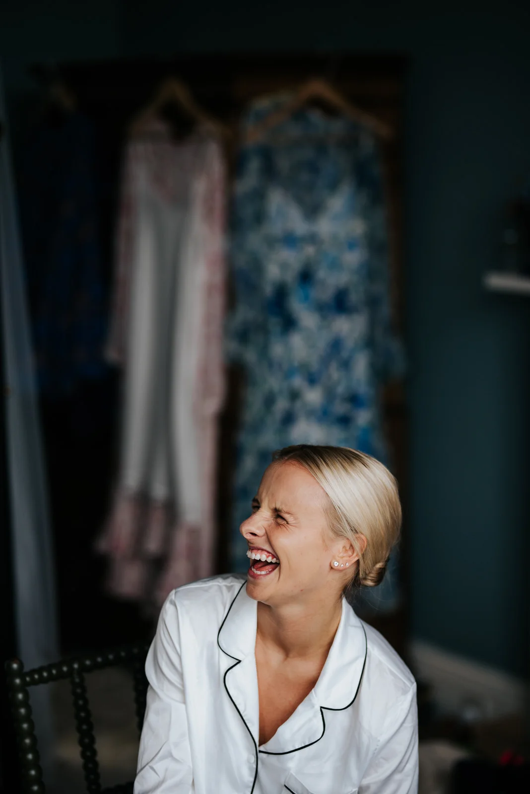 Bride laughs hysterically