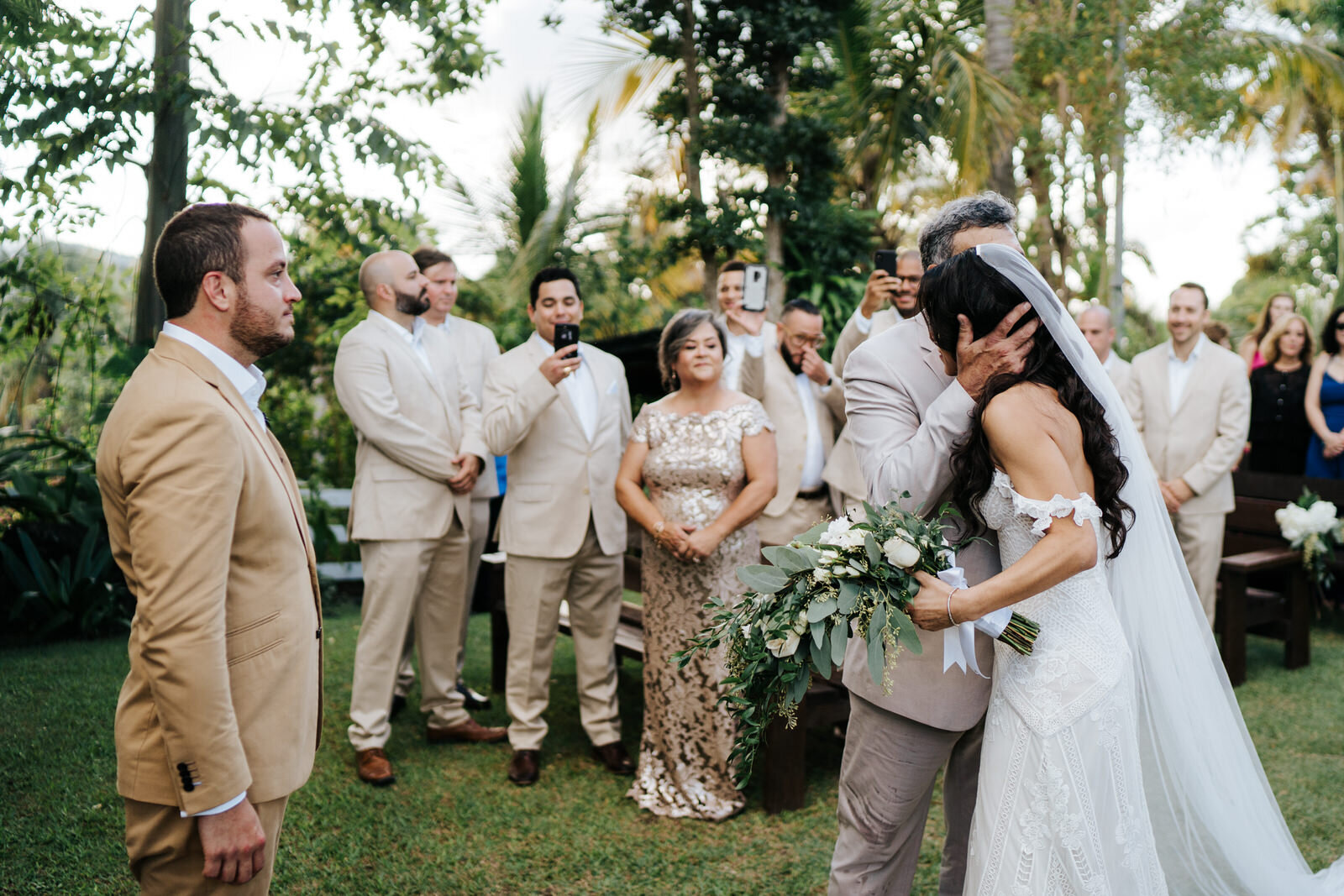 Bride and her father reach the front fo the aisle as he gives he (Copy)