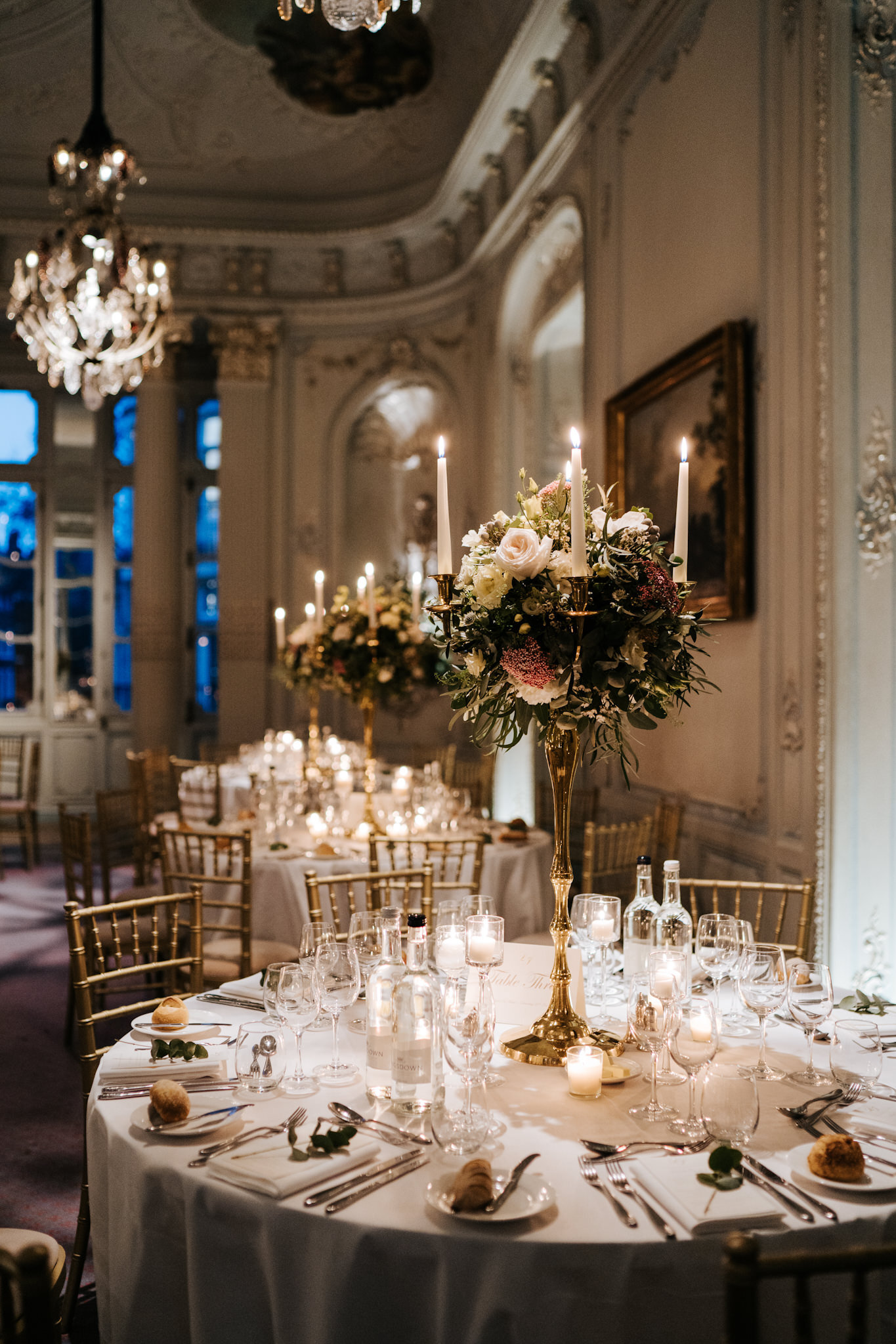 Shot of elegant and refined decorations at Savile Club London 