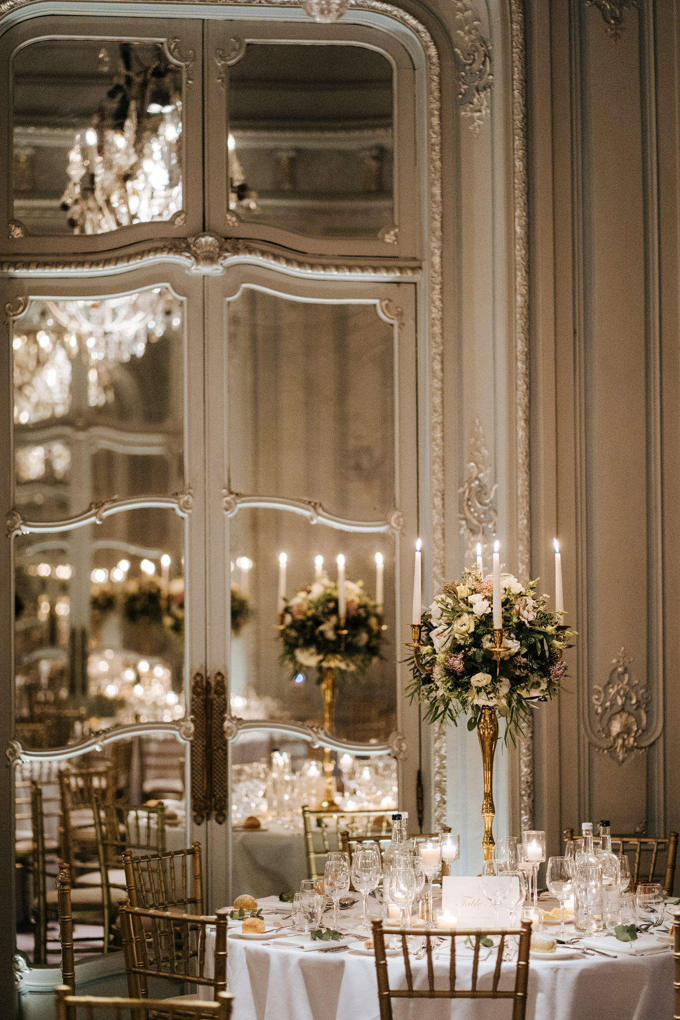 Shot of elegant and refined decorations at Savile Club London 