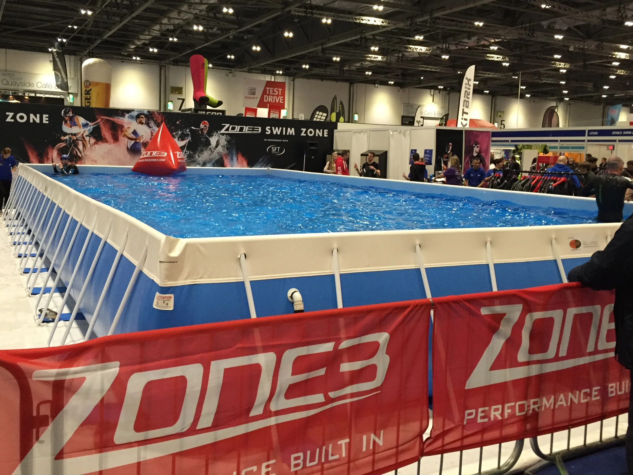 The pool to try out wetsuits.