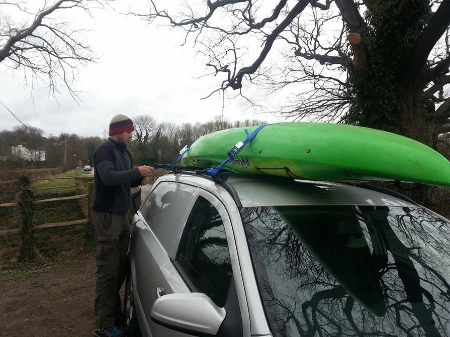 Unloading the van.