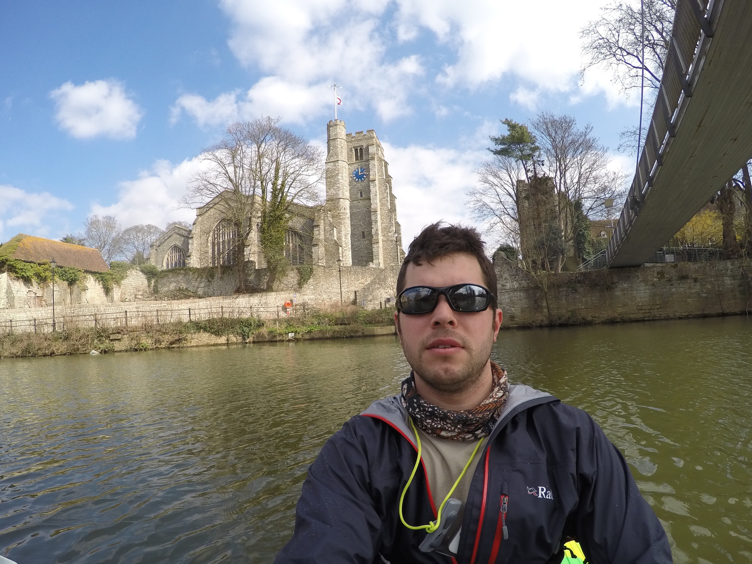 Paddling through Maidstone.